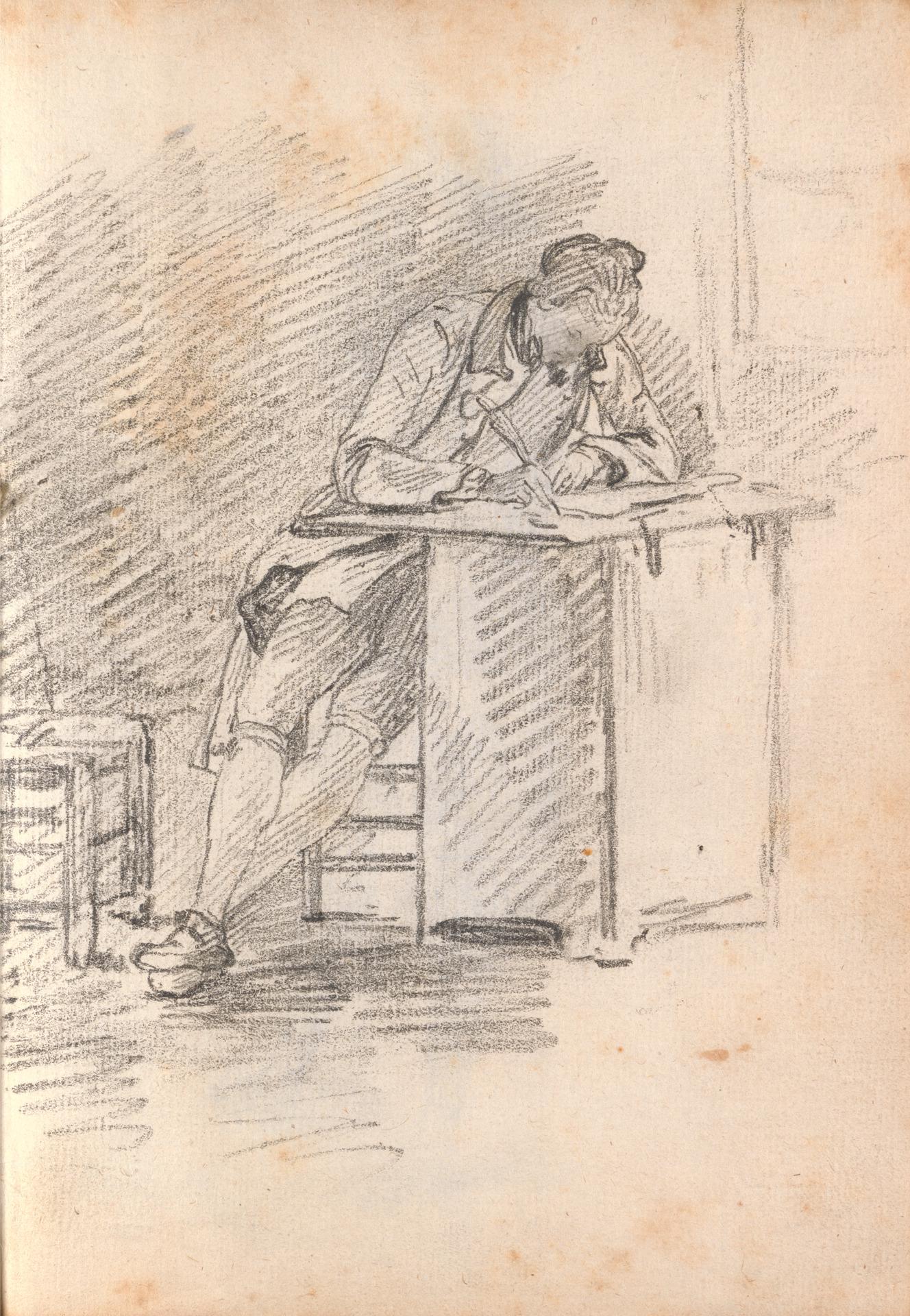 A Young Man Seated at a Desk Writing a Letter — Thomas Patch
