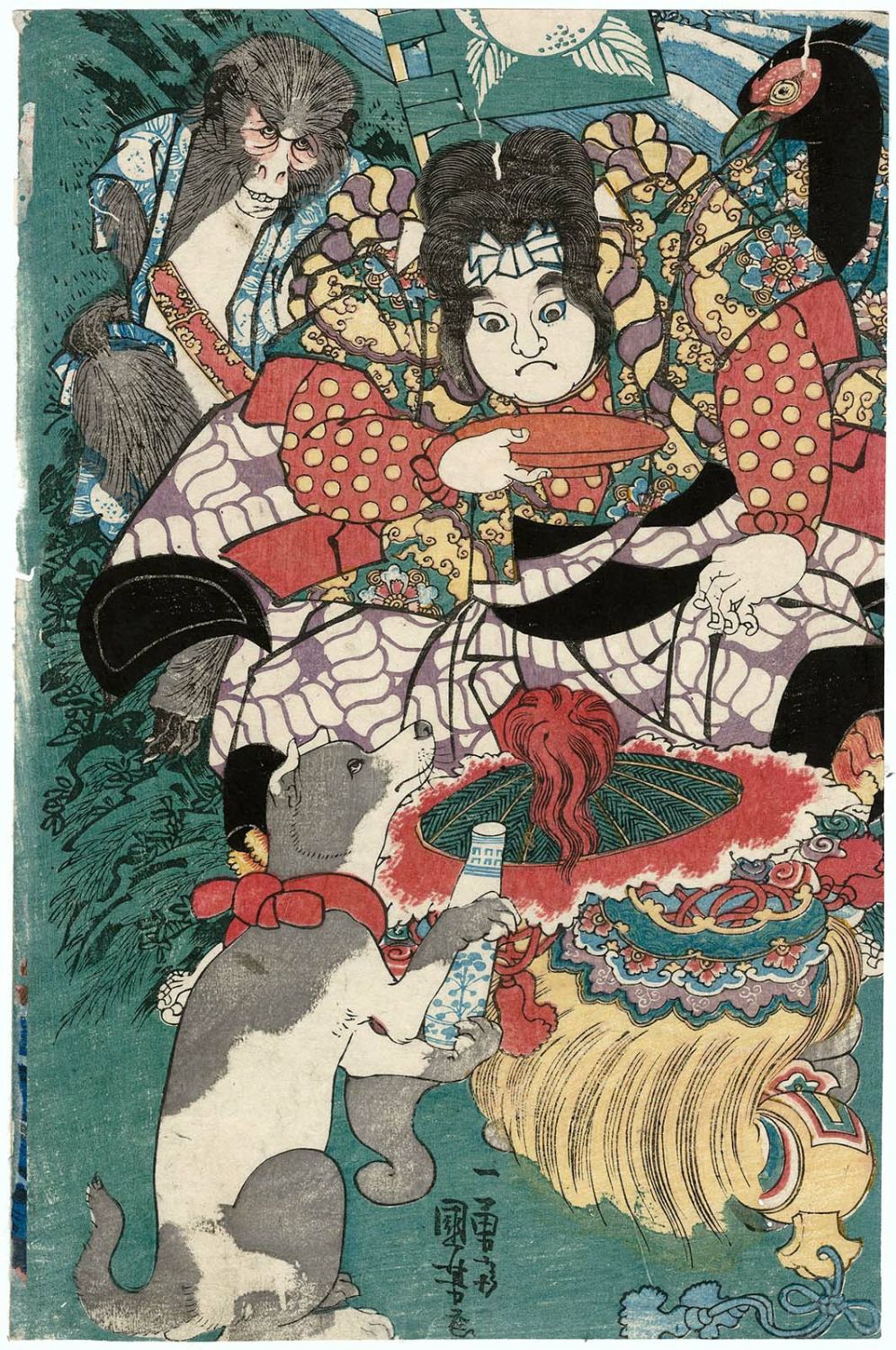 Momotarō and His Animal Friends — Utagawa Kuniyoshi