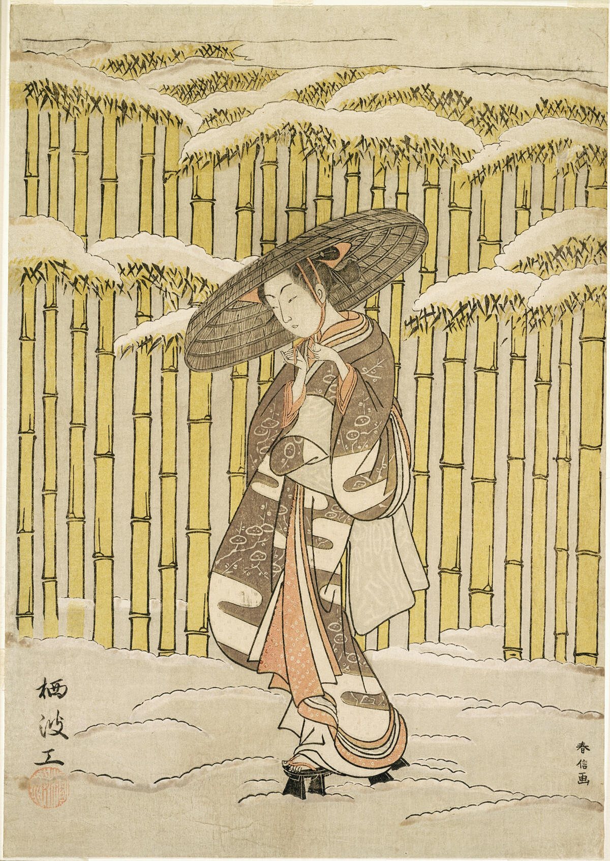 Passing the Bamboo Grove — Suzuki Harunobu
